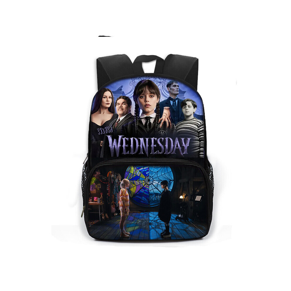 (Multicolour) The Wednesday Backpack Large Capacity Schoolbag Travel Bag Kid Gift