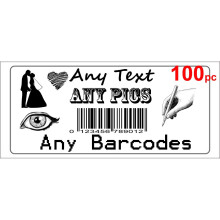 100 Personalised return address label barcode adhesive custom sticker 56x25mm