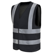 (Black, XL) Hi Vis Waistcoat Reflective Vest Hi Viz Waistcoat