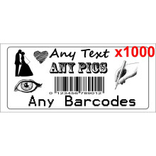 1000 Personalised return address label barcode adhesive custom sticker 56x25mm