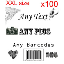 100 XXL Personalised return address label adhesive custom sticker 100x150mm