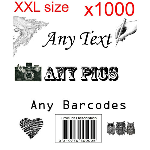 1000 XXL Personalised return address label adhesive custom sticker 100x150mm 1