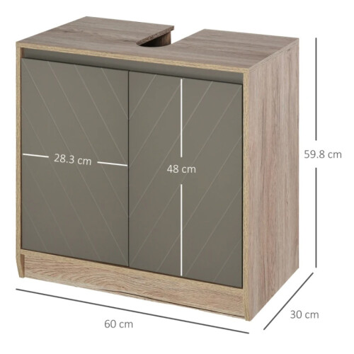 Bathroom Vanity Unit Rustic Storage Cupboard Modern Grey Door Under Sink Cabinet 2