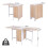 Drop Leaf Dining Table Large Folding Desk Space Saving Kitchen Storage Breakfast 6