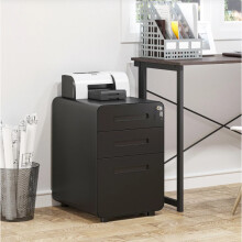 Modern Filling Cabinet Black Document Office Organiser Metal Storage Locking Desk Unit