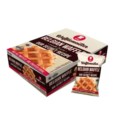 Wafflemeister Premium Belgian Waffles 28 X 90g Individually Wrapped On 