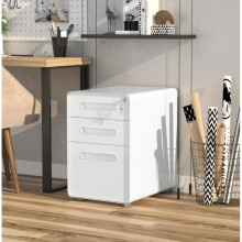 Modern Filling Cabinet White Document Office Organiser Metal Storage Locking Desk Unit