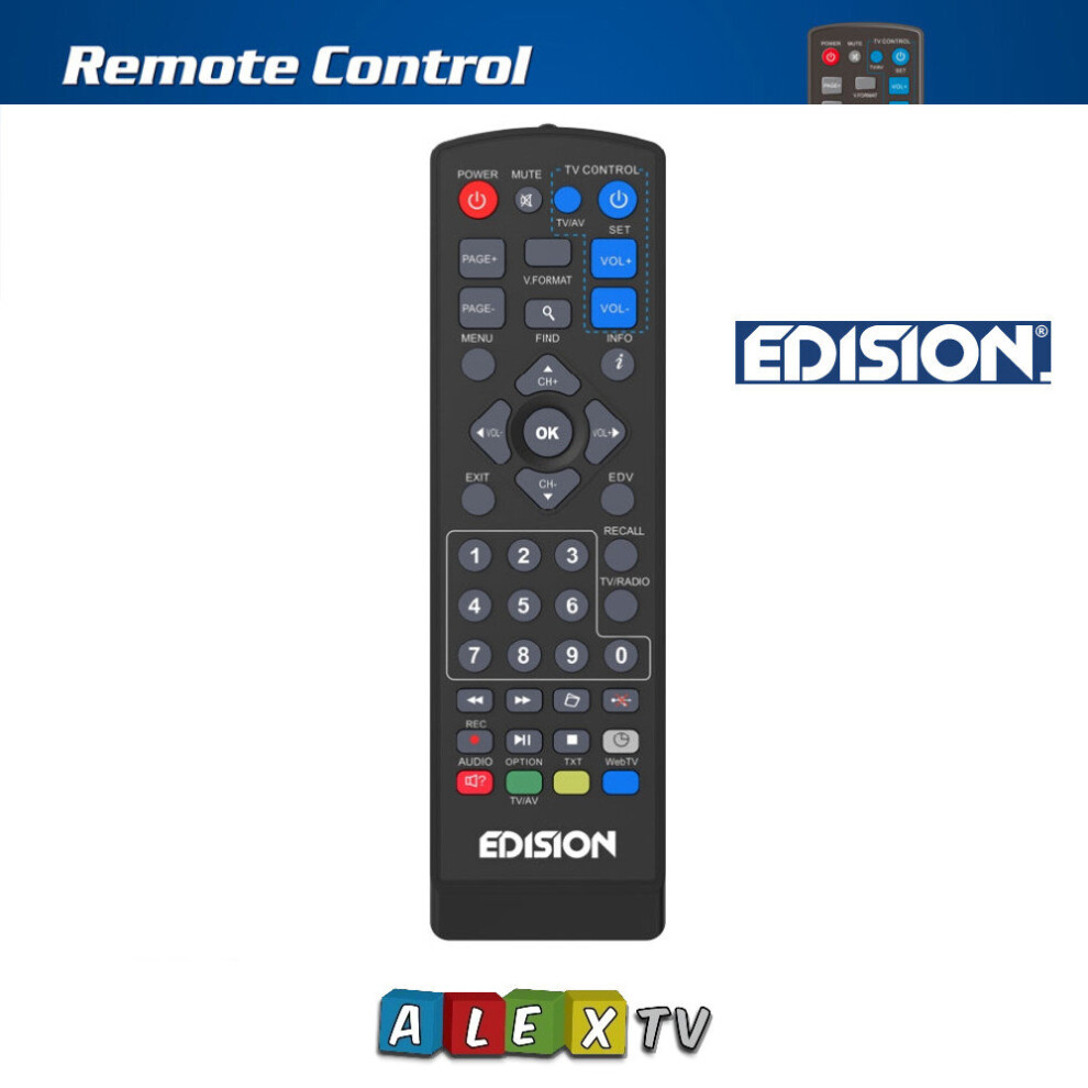 Edision Proton S2 Hd Genuine Replacement Rcu Remote Control Edi-Rcu 1 5200378400562