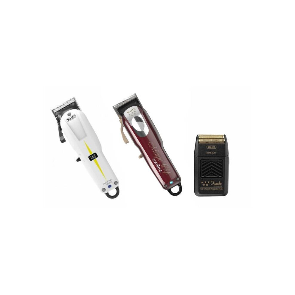 Wahl Cordless Super Taper Clipper, Finale Shaver and Cordless Magic Clipper