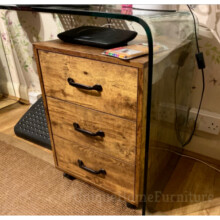 Industrial Filing Cabinet Vintage Chest 3 Drawers Rustic Wheels Office Furniture