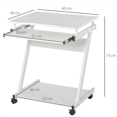 Small Computer Desk White Home Office Furniture Space Saving Writing Study Tray Table 1