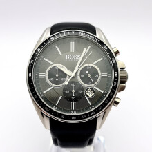 NEW HUGO BOSS DRIVERS HB1513085 BLACK DIAL LEATHER STRAP MENS WATCH UK