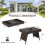 Costway Patio Wicker Folding Coffee Table Outdoor Side Table Rattan Table 2