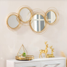 Round Wall Mirror Contemporary Home Room Decor Large Metal Decorative Modern Set
