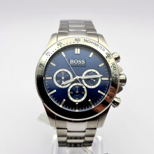 NEW HUGO BOSS IKON 1512963 STAINLESS STEEL BLUE SILVER TONE MEN WATCH
