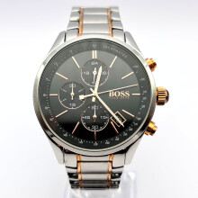 NEW HUGO BOSS HB1513473 GRAND PRIX GOLD AND SILVER TONE MEN'S WATCH