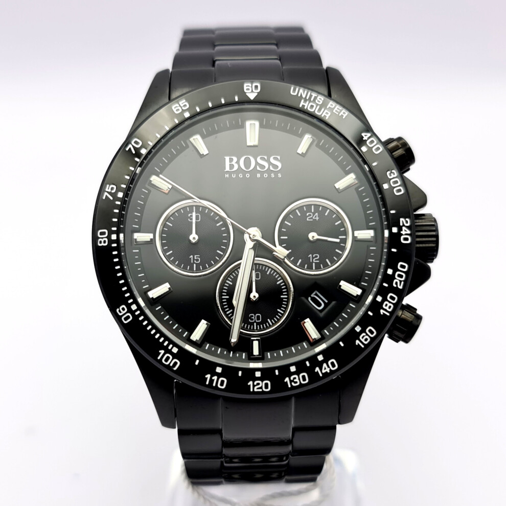 NEW HUGO BOSS HERO SPORTS 1513754 STAINLESS STEEL BLACK MEN'S WATCH
