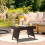 Costway Patio Wicker Folding Coffee Table Outdoor Side Table Rattan Table 4