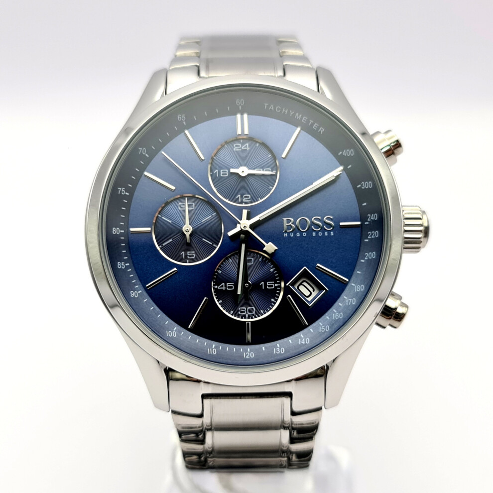 HUGO BOSS GRAND PRIX HB1513478 Blue Silver Men's Chronograph Watch