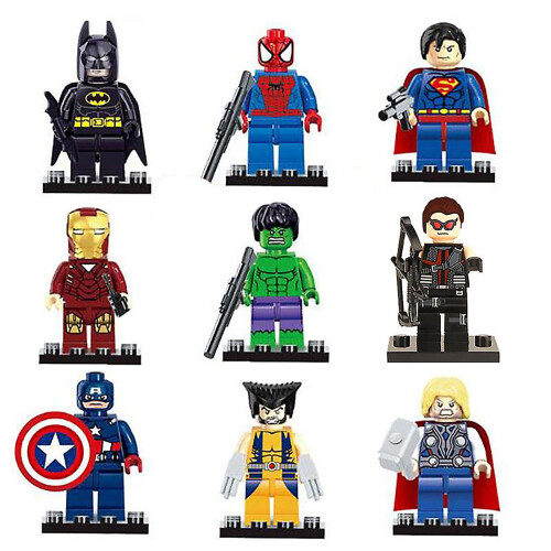 9 Pcsmarvel Avengers Super Hero Comic Mini Figures Dc Minifigure Gift