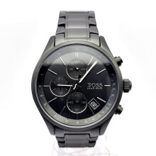 NEW HUGO BOSS GRAND PRIX 1513676 STAINLESS STEEL ALL BLACK MEN'S WATCH