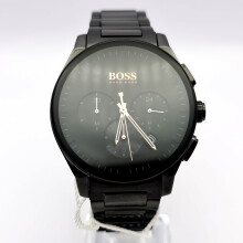 NEW HUGO BOSS GRAND PRIX 1513814 STAINLESS STEEL ALL BLACK MENS WATCH