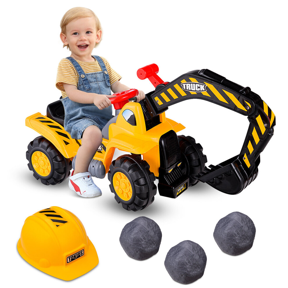 Kids Ride On Excavator Toy  Toy Tractors Pretend Play Ride on Tractor