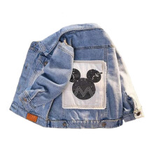 (A, 3T) Baby Boys Girls Mickey Mouse Denim Jacket Coats Children Fashion Cool Clothes