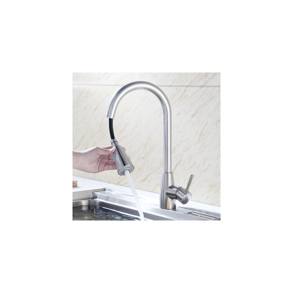 Stainless Steel Kitchen Taps Sink Mixer Pull Out Spray Tap