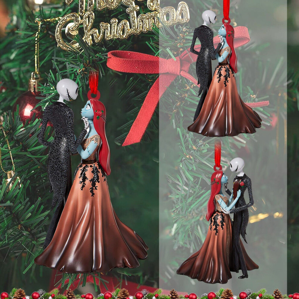 The Nightmare Before Christmas Jack Sally Christmas Tree Pendant Car Decor  Gift