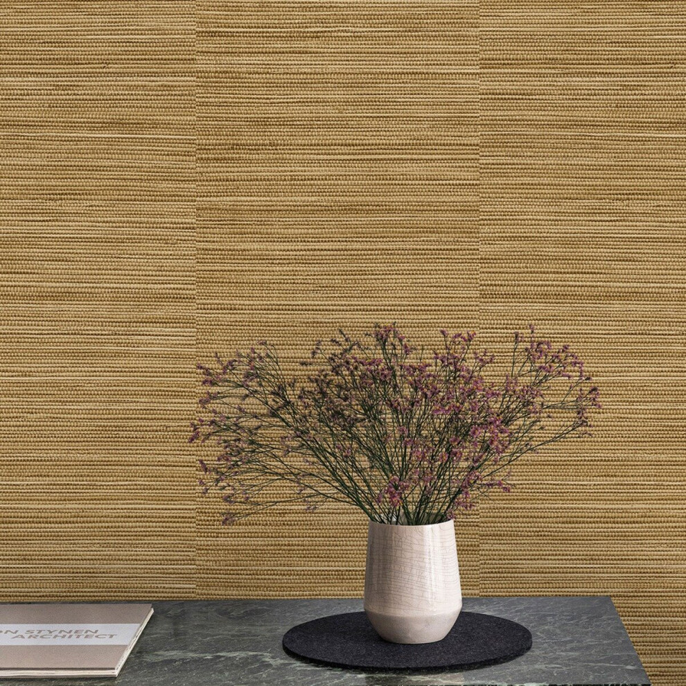 Ciara Grasscloth Wallpaper Natural Grandeco A62904 - Image 4