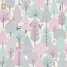 My Kingdom Wild Wood Pink & Teal Muriva M51603