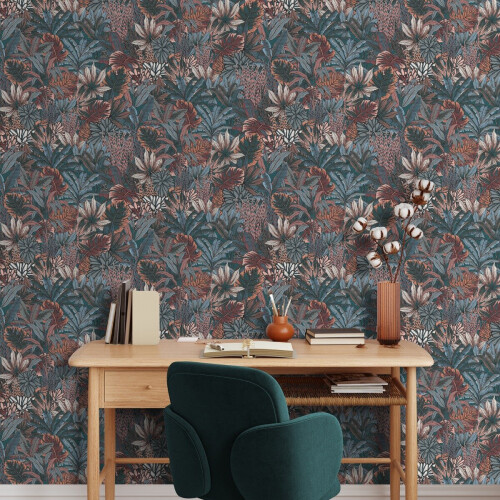 Muriva Lush Forest Wallpaper Teal Muriva 205501 2