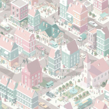 My Kingdom City Life Pink & Teal Muriva L97603