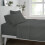 (Double) Sleepdown Fitted Sheet Easy Care Charcoal 1