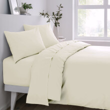 (Super King) Sleepdown Fitted Sheet Polycotton Ivory