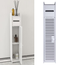Bathroom Storage Cabinet Small Toilet Paper Storage 2 Shelves For Small Space and Corner Free-Standing Cabinet Waterproof