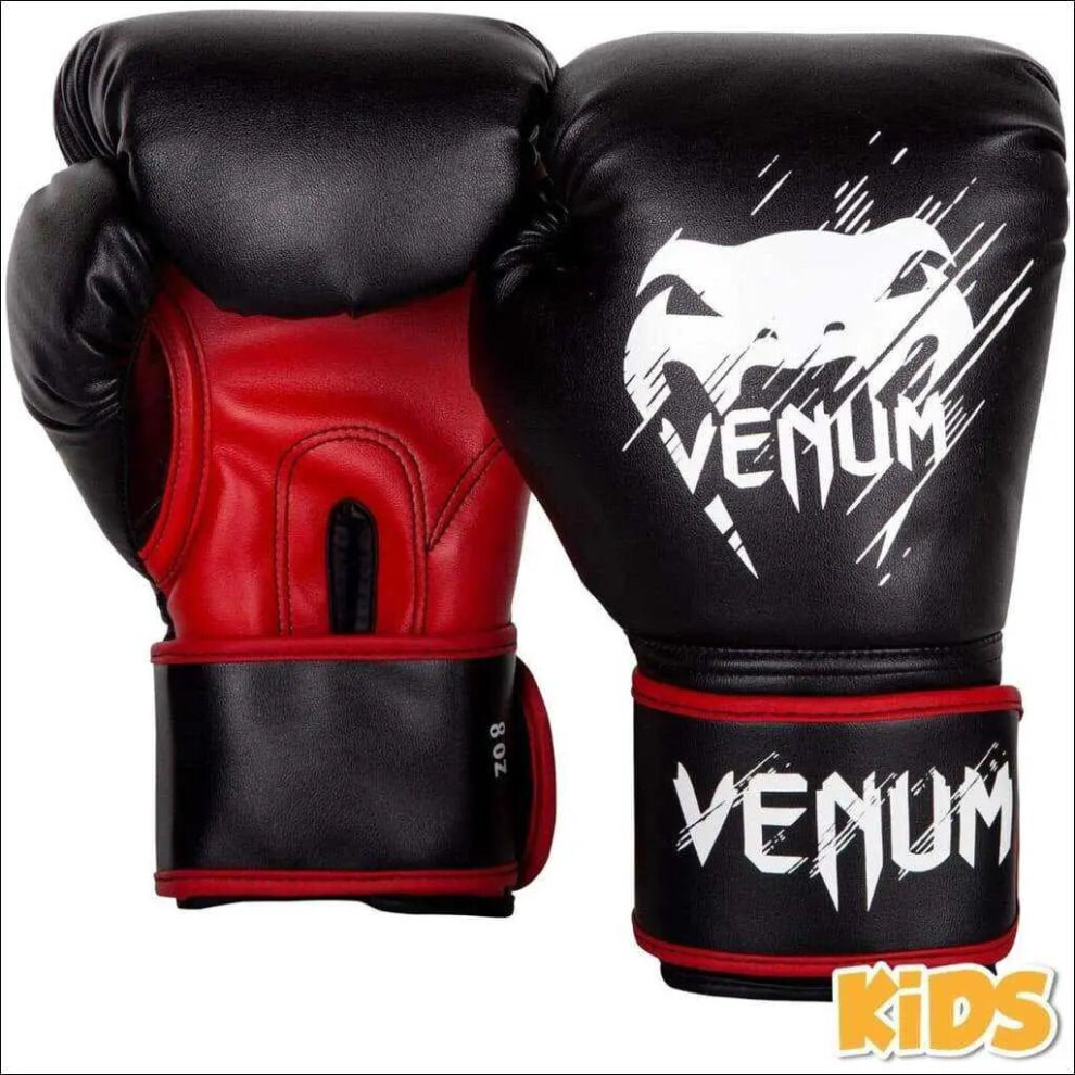 (Black, 6oz) Venum Contender Kids Boxing Gloves