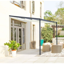 Wall Mounted Pergola Lean To Gazebo Garden Patio Sun Shade Retractable Canopy