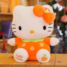 (Yellow Orange) Hello Kitty 30CM plush toys, cute soft doll toys, girls' birthday gifts