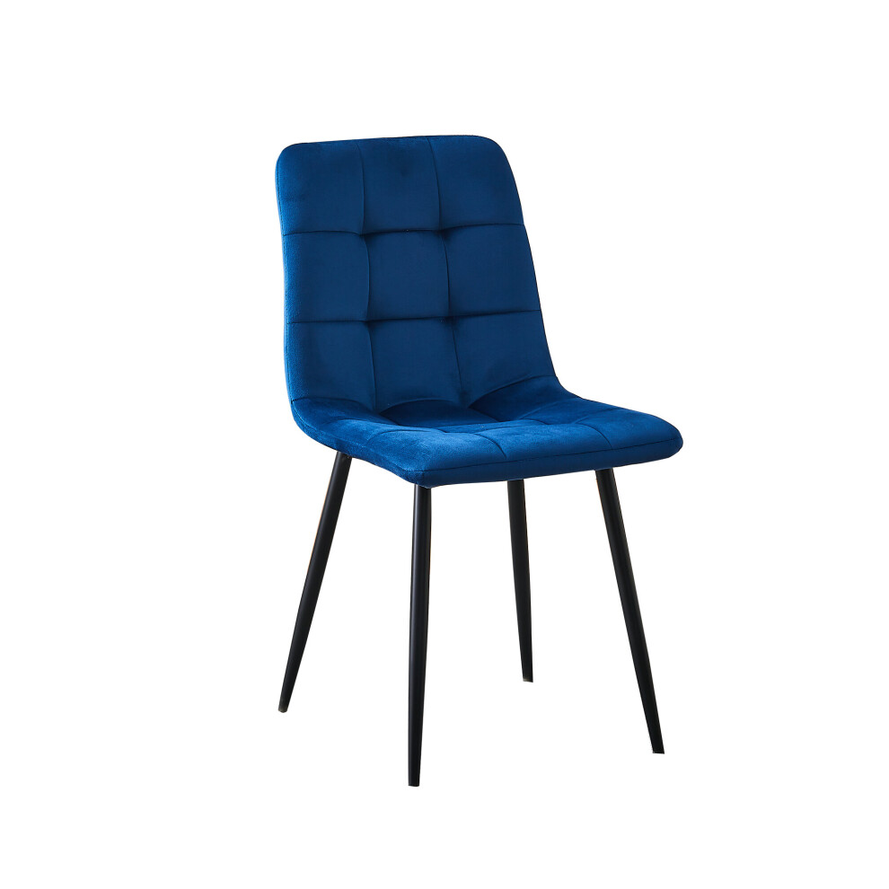 (Navy ) MOF Florence Velvet Dining Chairs Sturdy Metal Legs