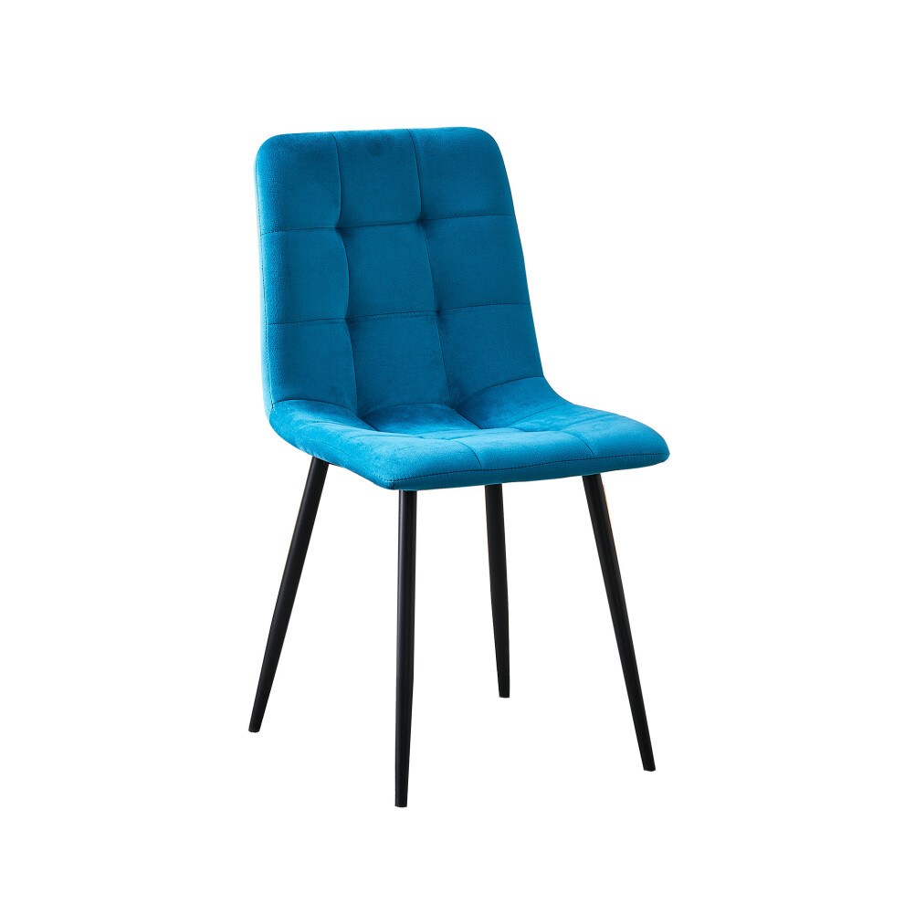 (Teal ) MOF Florence Velvet Dining Chairs Sturdy Metal Legs