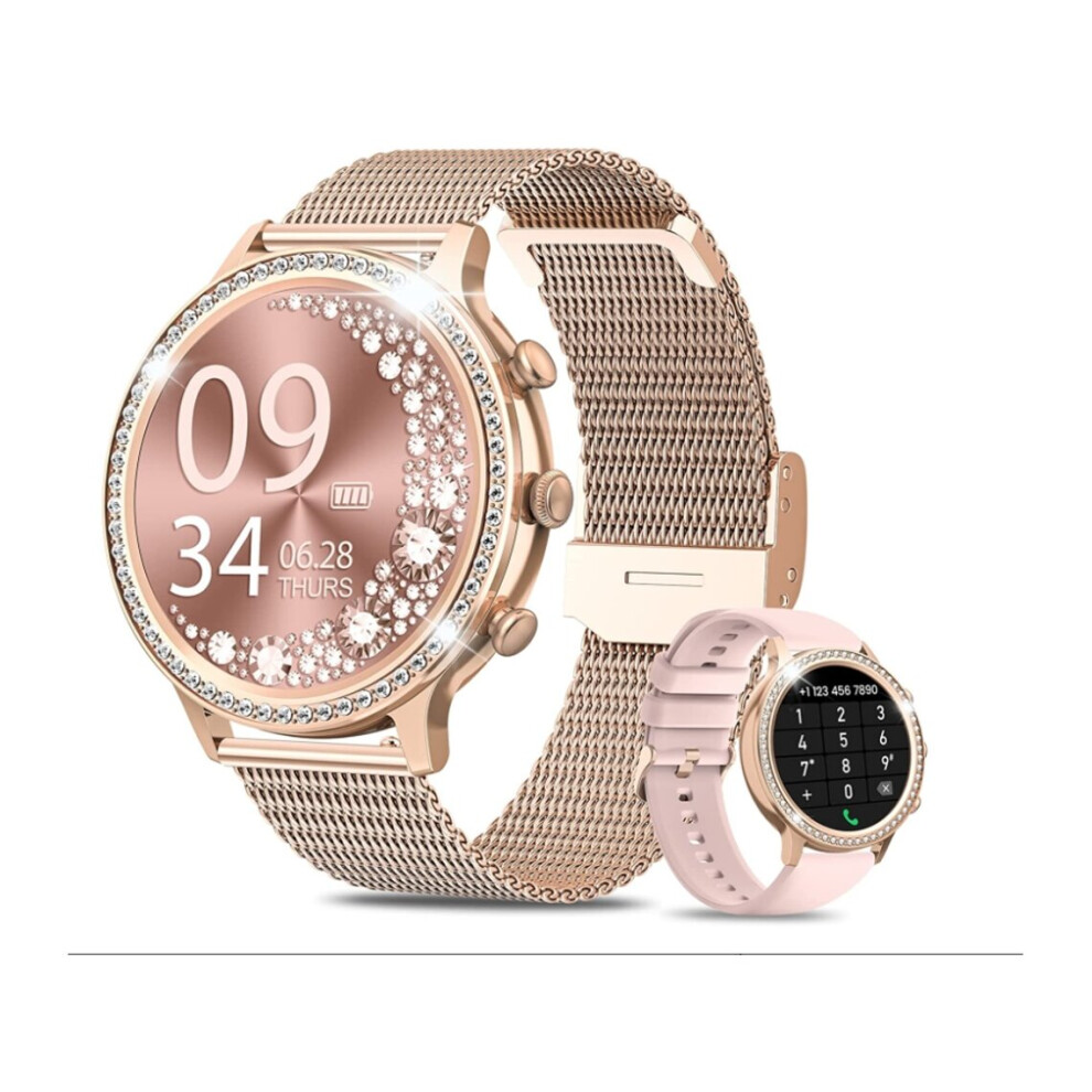 Smart Watch For Women With Phone Function 1.32" Hd Wrist Watch Spo2 Heart Rate Pedometer Music Player Android Ios?Ip67 Waterproof - Gold 9005365399050