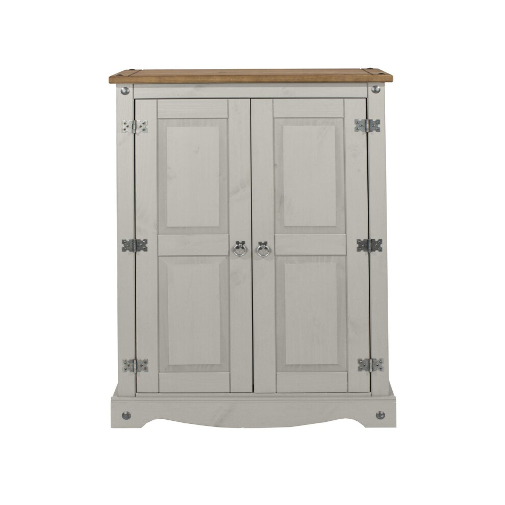 Home Source Corona 2 Door Cupboard Storage Unit Grey