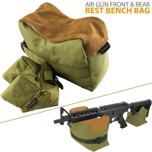 2/Set Rifle/Air Gun Front And Rear Rest Bench Bag Hunting Shooting 2