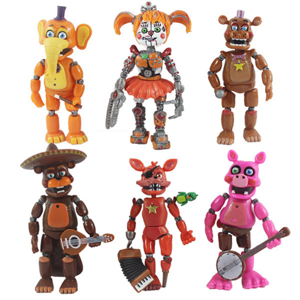 6pc/set FNAF in Five Nights Breach PVC Series Action Figures