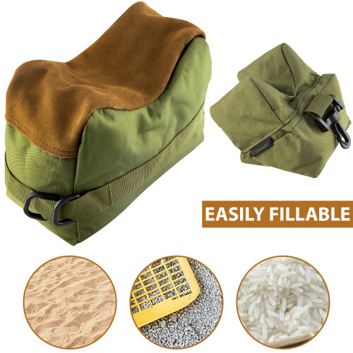 2/Set Rifle/Air Gun Front And Rear Rest Bench Bag Hunting Shooting 1