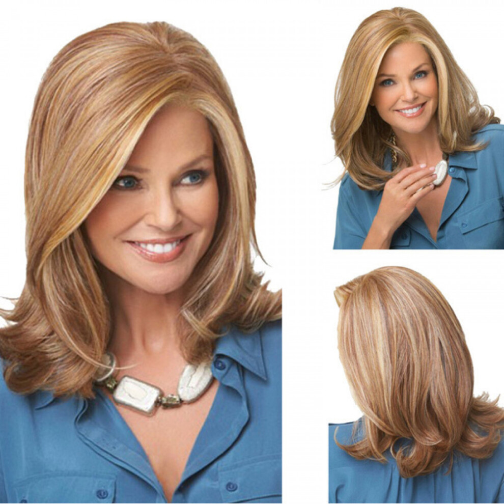 Veeki Unisex Hair Replacement Wig, Wig Women's Chemical Fiber Headgear, Big Wave,,Pastel Wavy Wig (Color : Photo Color)