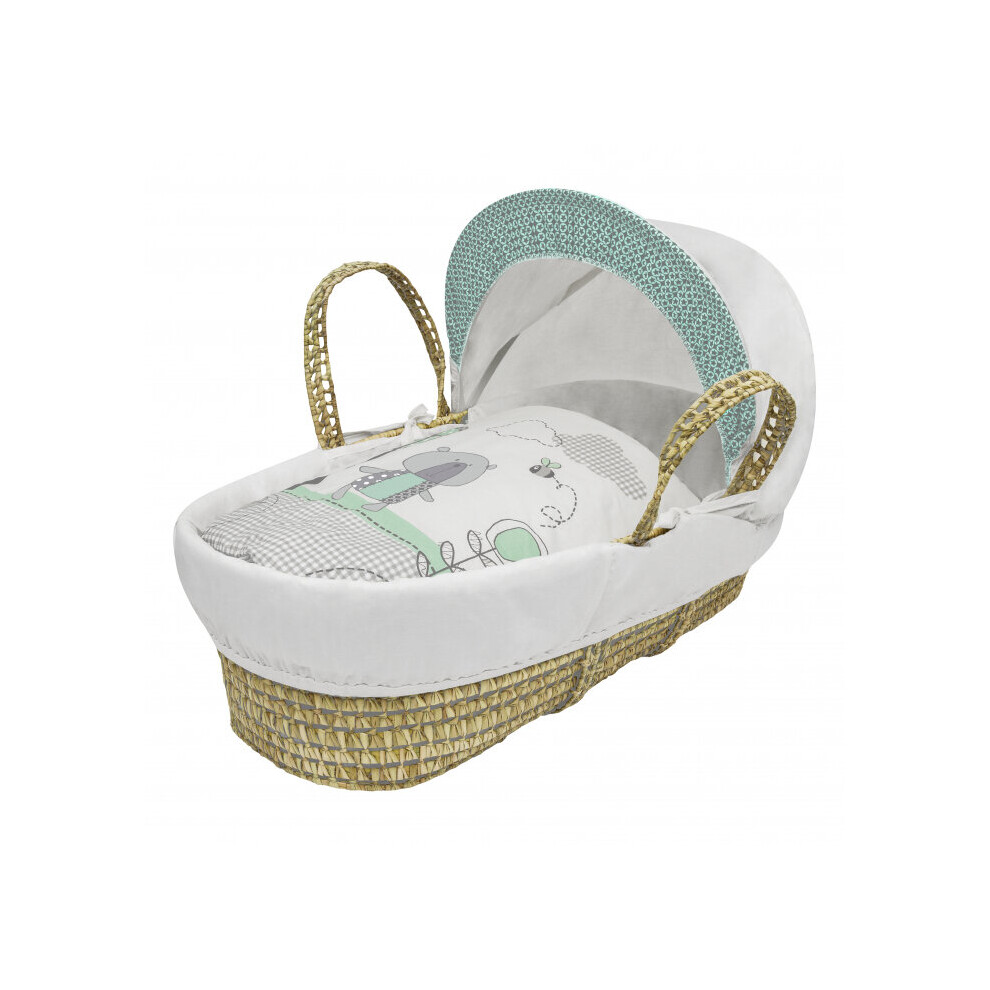 Tiny Ted Mint Palm Moses Basket