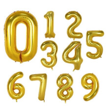Gold Number Foil Balloons 40 inch Birthday Party by TAVER BALLOONS
